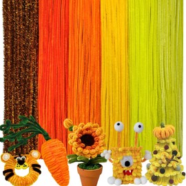 200 PCS 6 Colors Yellow Pipe Cleaners Chenille Stems,Pipe Cleaners Craft,Pipe Cleaners Set for DIY Art and Craft Projects（Gradient Yellow）
