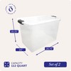 HOMZ 2-Pack Latching Lid, Large Clear Plastic Storage Bins w/Lids,