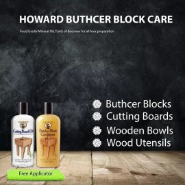 Howard Products Butcher Block Conditioner 24 Fl Oz Food Grade Mineral Oil Beeswax Blend