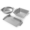 Onlyfire 3 Packs Grill Baskets, Heavy Duty Stainless Steel Perforated