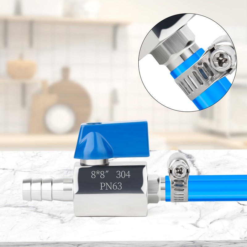 TAISHER 1PCS 304 Stainless Steel 5/16" Mini Ball Valve Shut
