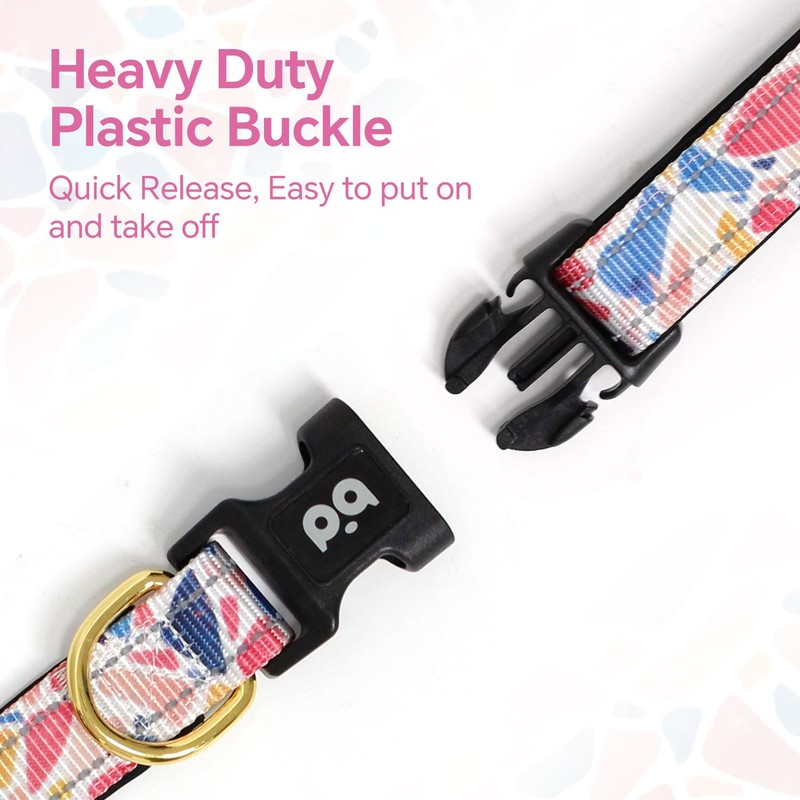 QQPETS Reflective Dog Collar with Soft Neoprene Padded Breathable Nylon