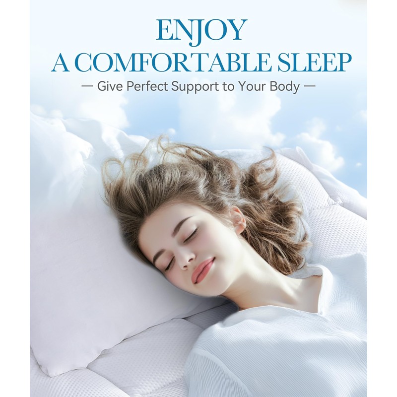 BDEUS Dual Layer 3 Inch Memory Foam Mattress Topper Queen