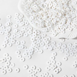 1000pcs 6mm Clay Beads with Box Package White Polymer Clay Beads for Bracelets Necklace Jewelry Making (White)