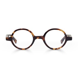eyebobs Wafer Premium Readers for Women and Men | Round Eye Glasses | Tortoiseoise Front and Temples | 0.00