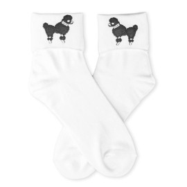 Hip Hop 50's Shop Womens Bobby Poodle Sock with Poodle Applique for Adult Costume (Black)