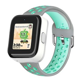 Bandkids Compatible with Syncup Kids Watch Band, Breathable Soft Silicone Sport Band for Syncup Kids Watch for Boys Girls (Gray Teal)