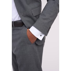 DAVIDOFF ESSENTIALS Mini Cufflinks - Rhodium Plated Brass Cufflinks Square - Stylish Men's Accessories for Simple Elegance, Brass, Not applicable