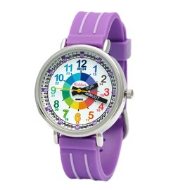 Kiddus Learning Watch for Kids Boys and Girls Analogue Watch with Time Learning Exercises Time Teacher Dutch Purple, Dutch Pairs, Strap.
