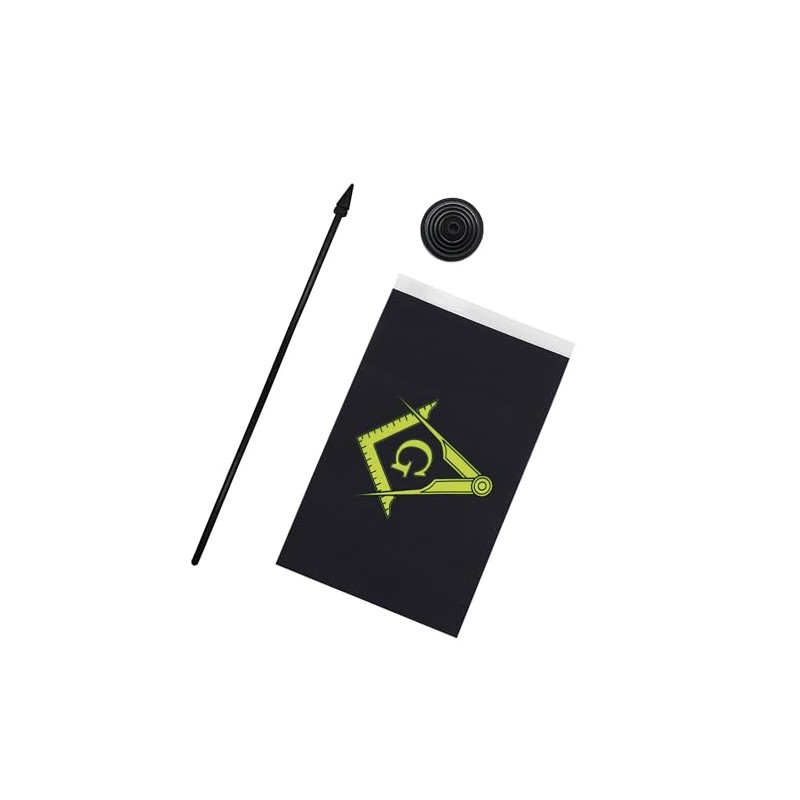 AZ FLAG - Freemasonry Black Table Flag 8.25 x 5.5