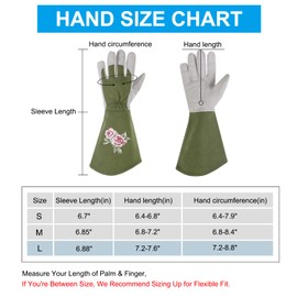 PATIKIL Women Gardening Gloves Thorn Proof, Large Extra Long Leather Garden Gloves Rose Pruning Gloves for Planting Pruning Digging, Green