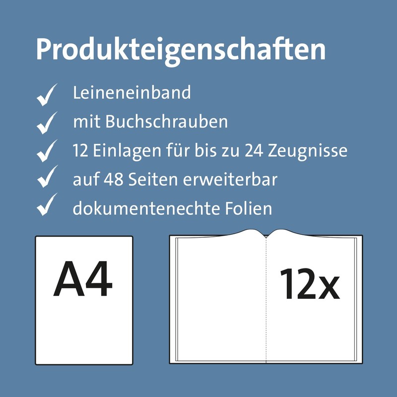 Roth Certificate Folder Bicolour with Book Screws - Expandable and