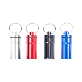 4 Pack Ear Plug Carrying Case, Portable Ear Plug Holder with Keychain, Waterproof Metal Ear Bud Carrying Case