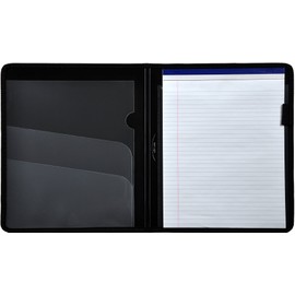 Lion Plastic Padfolio with Pad, Black, 1 Padfolio (97000-BK)