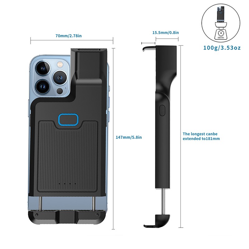 Barcode Scanner Portable Back Clip Bar Reader BT+2.4G Wireless and