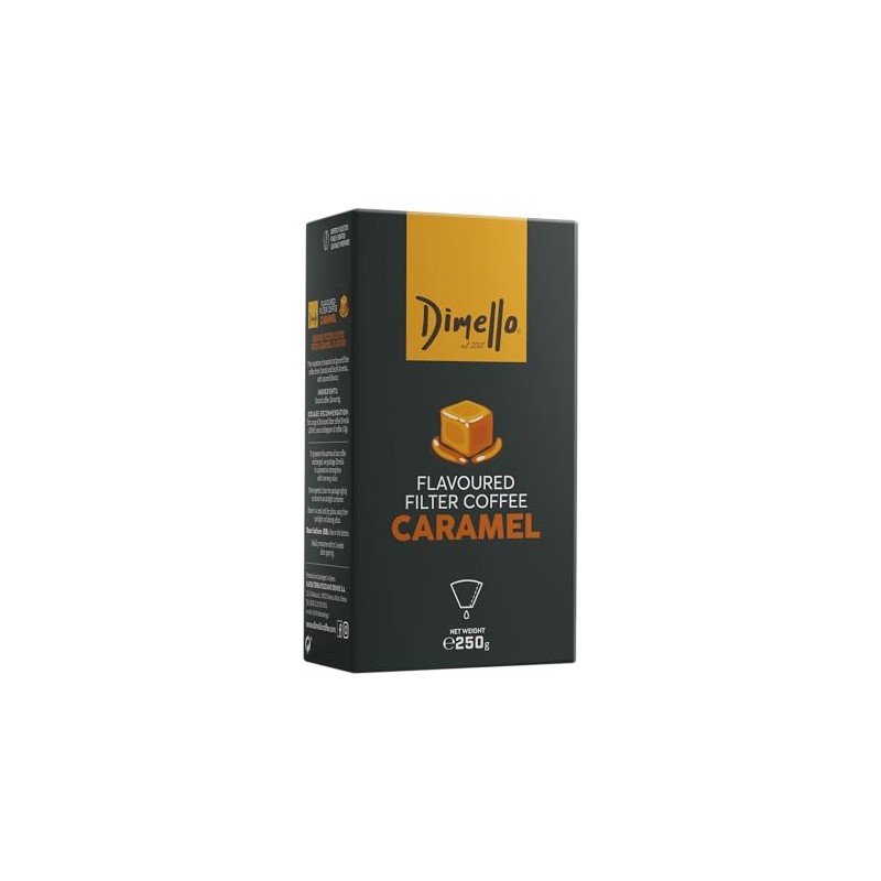 Dimello Caramel Flavoured Ground Coffee, 250g - Exquisite Filter Blend