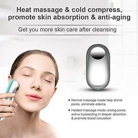 cepillo para polvo de limpieza facial sónico 3 en 1 (9 velocidades ajustables), cepillo para polvo facial de silicona con masaje climatizado, ayuda a 
