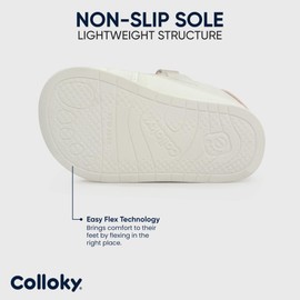 COLLOKY Toddler Barefoot Sneakers – Retro-Style, Anti-Slip Sole, Wide Toe for Natural Movement, Easy Closure Straps