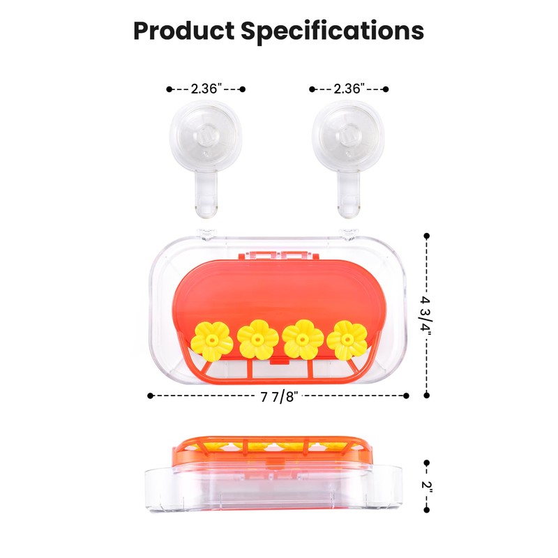 Redboat 2 Pack Window Hummingbird Feeder