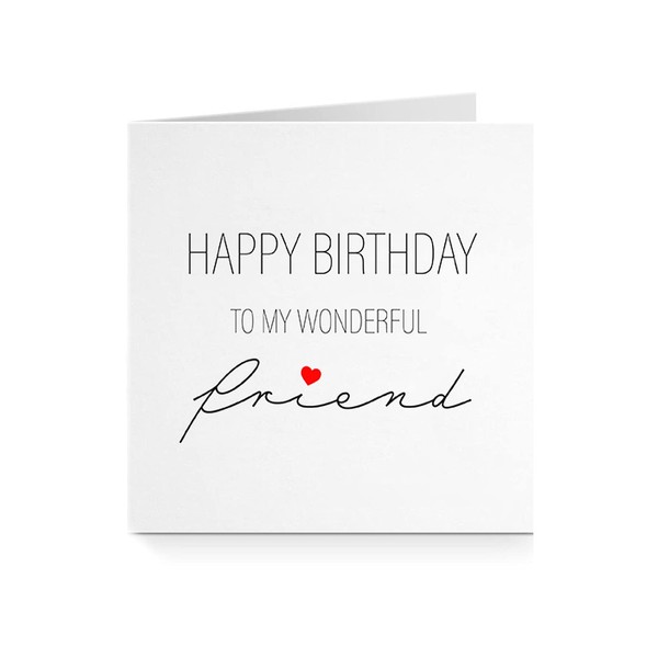 Happy Birthday Card for Friend - Wonderful Love Heart For