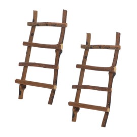 Tofficu 2pcs Rattan Ladder Props for Miniature Gardens Charming Adornments for DIY Fairy Garden Crafts Lightweight and Sturdy Micro Landscape Decorations