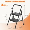 Sweetcrispy 2 Step Ladder, 800lbs Folding Step Stool with Wide