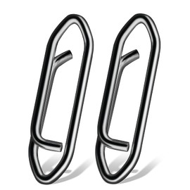 AMYSPORTS High Strength Fishing Snap Saltwater Stainless Connector Snaps Swivels Tackle Steel Power Fishing Clip Lure Quick Change Black Nickel, 50pcs, 44lbs