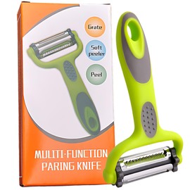 3-in-1 Multifunction Peeler with Rotatable Blades Stainless Steel Ergonomic Handle for Peeling Fruits Vegetables