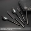 Kelenfer Flatware Set Silverware Set 20 Pieces Mirror Finished Black