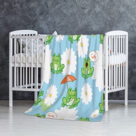 CIUNVXD Versatile Cuddly Blanket, 130 x 150 cm, Frog Theme Blanket, Cuddly Blanket, Fluffy Frog Bedspreads, Sofa Blankets, Flannel Blanket for Cots (A, 130 x 150 cm)