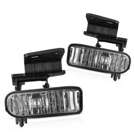 AUTOSAVER88 Fog Lights Compatible with 1999 2000 2001 2002 Chevy Silverado / 2000 2001 2002 2003 2004 2005 2006 Suburban / 2000-2006 Chevy Tahoe Fog Lamps with 880 12V 27W Bulbs (Clear)