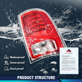 PIT66 LED Tail Light Compatible With 2013-2018 Dodge Ram 1500 2500 3500-Included Bulb&Harness Right Side Rear Taillights Brake Lamp Assembly