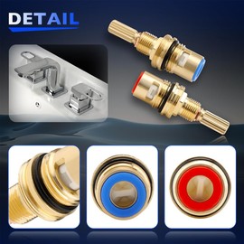 Snblzhef Brass 1-001 & Brass 1-002 Ceramic Valve Cartridges Set Cold and Hot Widespread Valve Core Ceramic Cold/Hot Cartridges Valve Set for Water Taps