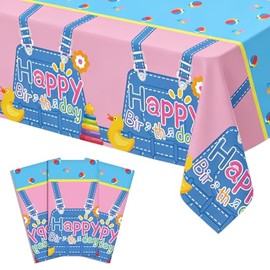 3 pcs English Teacher Birthday Tablecloth, Cartoon Teacher Plastic Tablecloths, 54inch x 108inch Party Tablecovers for Fans Girls Boys Kids Birthday Classroom Decor Birthday Party Supplies