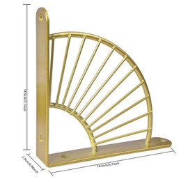 Chstarina Shelf Bracket, Heavy Duty Fan-Shaped, Shelf Bracket, Heavy Duty Bracket, Shelf Bracket, Angle Shelf, Wall Shelf Brackets for Wall Mounting, Kitchen Wall Shelf (Golden)