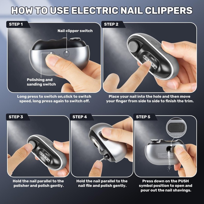 3-in-1 Electric Nail Clippers, Nail Trimmer, Electric Nails Care Tool