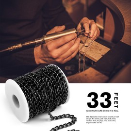 33 Feet Large Aluminium Curb Cuban Chains 10M Gold/Silver Plated Twisted Cable Link Chain with Spool for Jewelry Making DIY Crafts