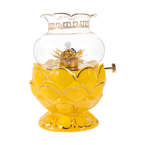 1pc Lotus-Shape Kerosene Lamp Decorative Oil Lamp Buddha Hall Lamp