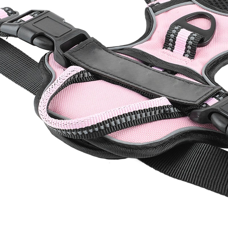 Dog Harness Double Layers Adjsutable Breathable Mesh Reflective Escape Proof