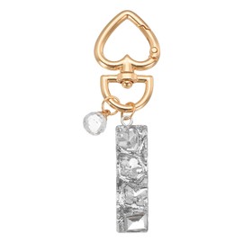 PATIKIL Alphabet Initial Letter Keychain, Cute Heart Crystal Keychains Car Keyring Letter I Pendant Charm Key Chain for Key Wallet Purse Handbag Backpack, Silver