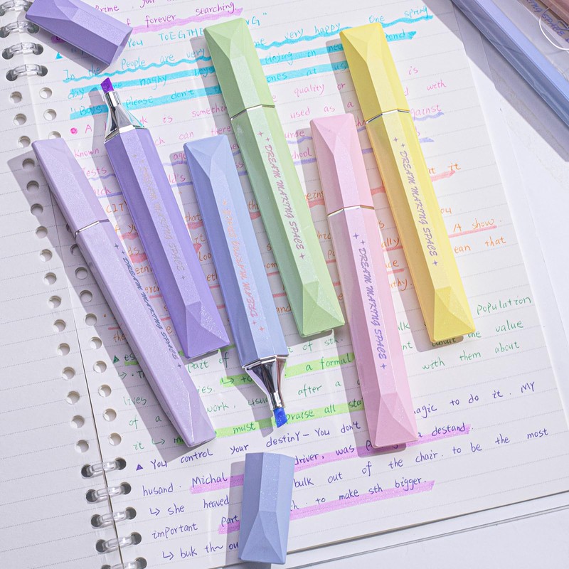 COLNK Glitter Highlighter Pen,Chisel Tip,Metallic Highlighters for Journal Planner, Highlighting,