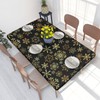 Fiokroo Winter Christmas Snowflakes Tablecloth with Elastic Edge for 4ft