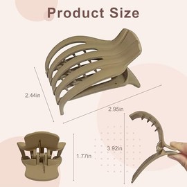 6 pinzas para el pelo planas para mujer, estilo francés, con diseño de pinzas laterales, antideslizantes, para cabello fino (negro mate, marrón, caqui