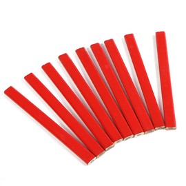 Teensery 12 Pcs Carpenter Pencils 6.9 inch Long Wood Octagonal Red Hard Black Pencils for Woodworking School Office Professional Use