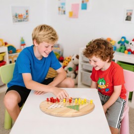 Gothink Chinese Checkers Board Game, 11.5 Inches Classic Game Board Set - Premium Solid Wood 60+6 pcs Colorful Pegs & Manual, Easy Grasping for Adults and Kids, w/Gift Box, Fun for Family Gathering