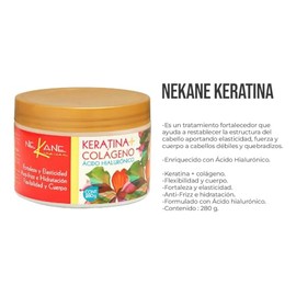 Tratamiento Capilar Nekani 280 gr By Gaero Shop| Keratina + Colageno | Mascarilla Reparadora Intensiva Anti-Frizz | Hidratación Profunda, Brillo y Fue