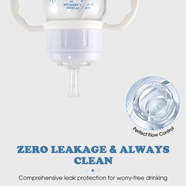 Straw Sippy Cup Conversion Kit for Dr Brown Narrow Nack Baby Bottles, Soft top and Weighted Ball Transition Cup Kit with Handles, Set of 4