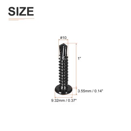 DTGN #10x1" Pan Head Self Drilling Screws - 50Pack - Black Oxide 410 Stainless Steel Phillips Drive Self Tapping Sheet Metal Screws