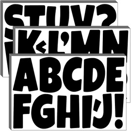 Bemeol 288 Piece Letter Stickers 24 Sheets 3 Inch Bulletin Board Letters for Classroom Self Adhesive Alphabet Poster Board Letters for School Classroom Wall Decor(Black)
