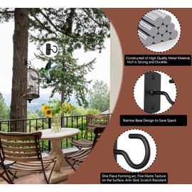 ASZUNE ASZUNE Ceiling Hooks for Hanging Plants,2Pack 4in for Plants,Lights,Planters,Lanterns,Hanging Bird Feeders,Wind Chimes,Indoor&Outdoor Decoration Black